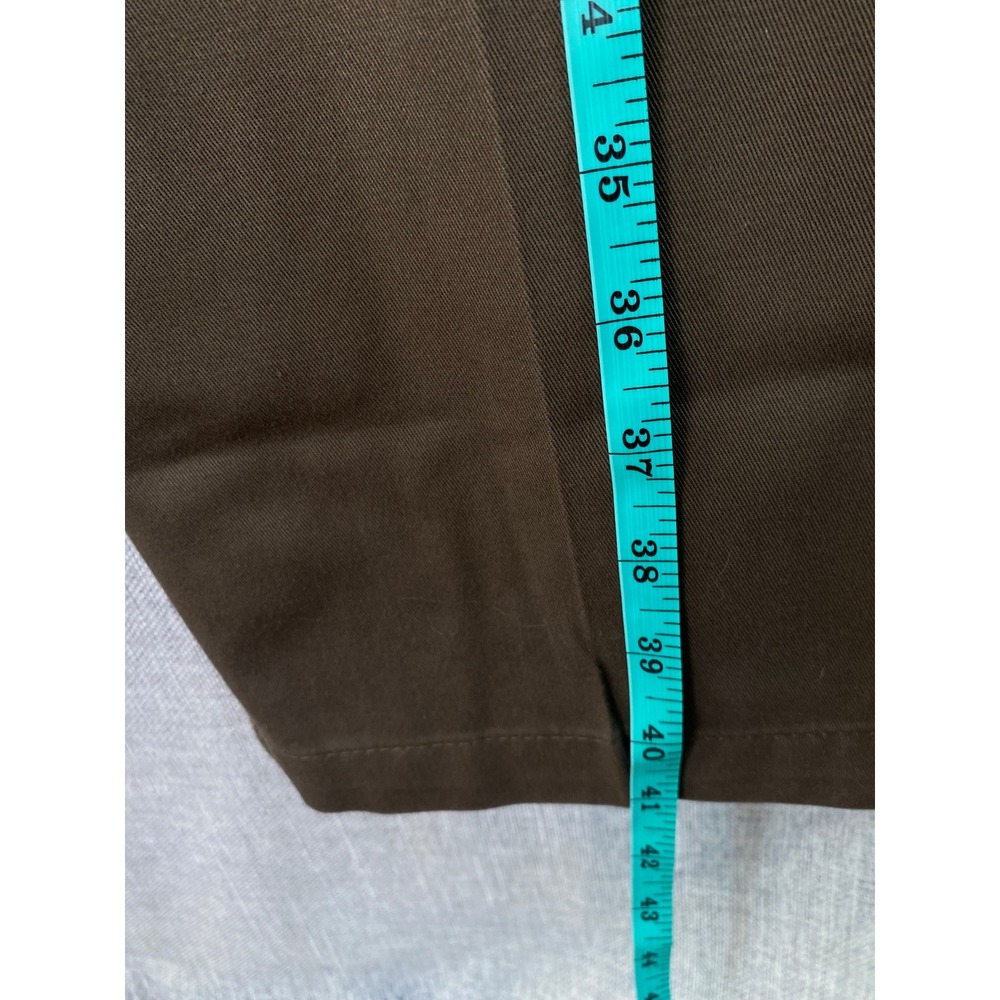 Haggar Chino Pants Men 38x30 Brown Classic Fit Work To Weekend Cotton Flat Front - Picture 6 of 9